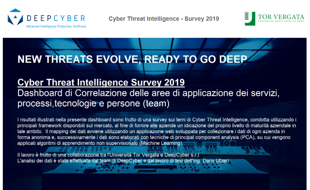 Risultati della Survey Deepcyber sulla Cyber Threat Intelligence in collaborazione con l’Università di Tor Vergata