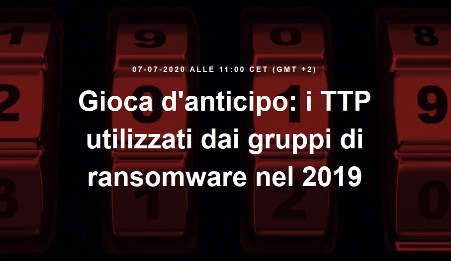 Gioca d'anticipo: i TTP utilizzati dai gruppi di ransomware nel 2019